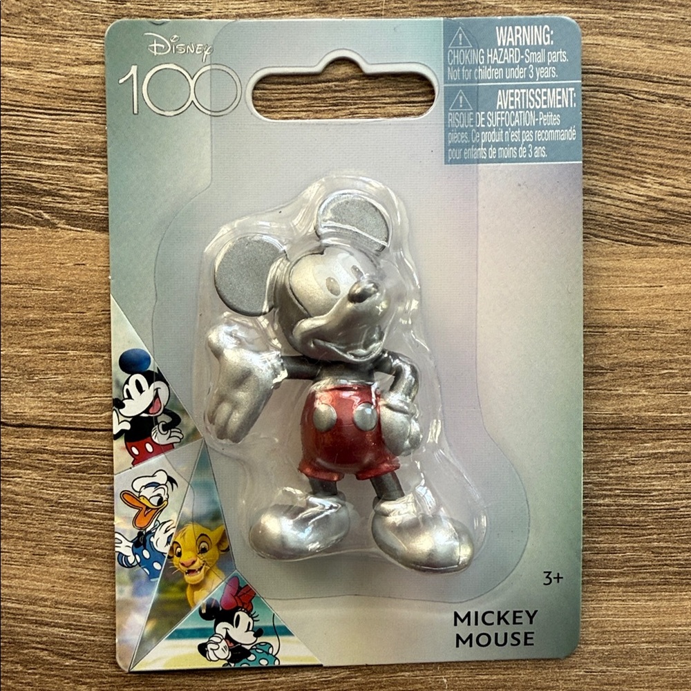 Disney 100 Anniversary Mickey Mouse Metallic Mini Figure Cake Topper 2.5” NIP